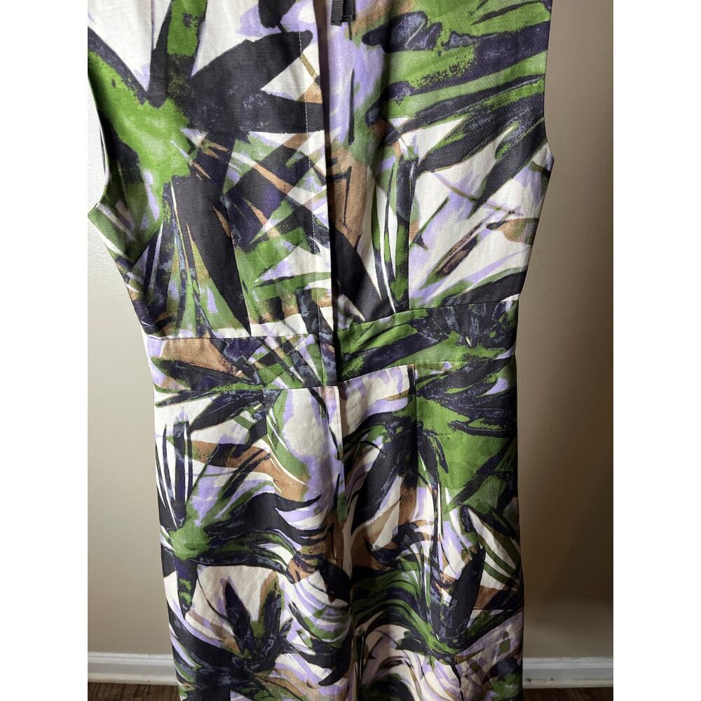Banana Republic Linen Blend Sleeveless A-Line Floral Midi Dress - Size 0 - Picture 5 of 10